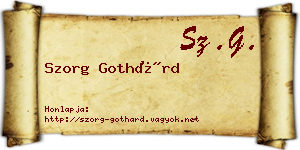 Szorg Gothárd névjegykártya